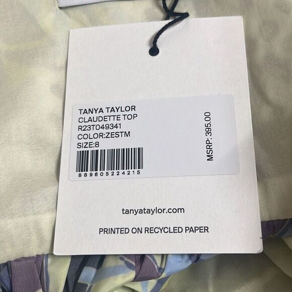 Tanya Taylor Claudette Asymmetrical Ruffle Peplum Top Sz 8 Zesty Multi NWT $395 - Picture 9 of 13